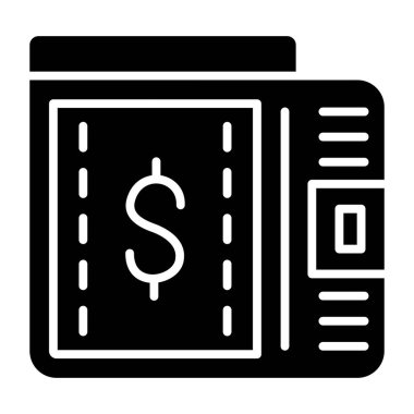 Para cüzdanı. Web simgesi basit illüstrasyon