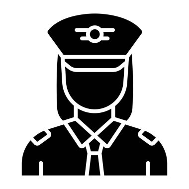Polis memuru ikon vektör illüstrasyonu