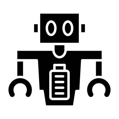 robot. Web simgesi basit illüstrasyon