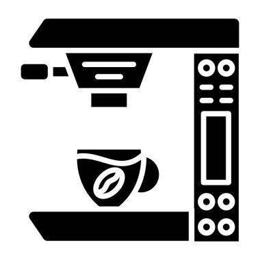 Kahve makinesi ikonu. Web için basit mutfak gereçleri vektör simgeleri çizimi