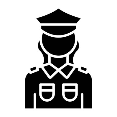 Polis memuru ikon vektör illüstrasyonu