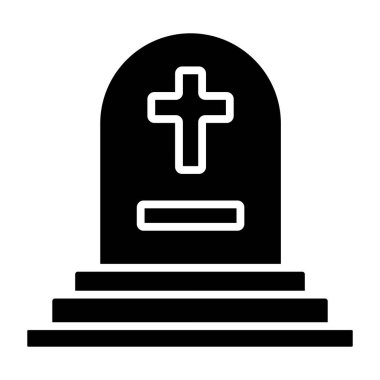 Mezar taşı. Web simgesi basit tasarım