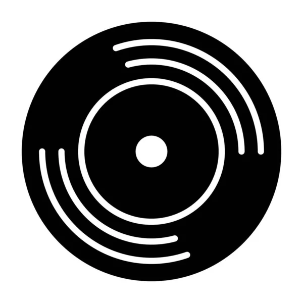 Icona Del Disco Vinile Contorno Musica Record Vettoriale Illustrazione Pittogramma — Vettoriale Stock