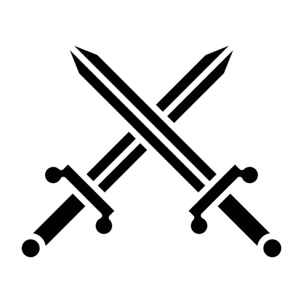 Des Épées Icône Web Design Simple — Image vectorielle
