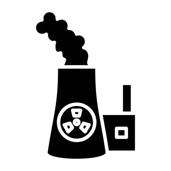 Εργοστάσιο Πυρηνικής Ενέργειας Απλό Εικονίδιο Διανυσματική Απεικόνιση — Διανυσματικό Αρχείο