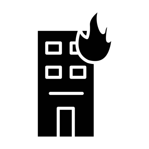 建物火災ウェブアイコンシンプルなイラスト — ストックベクタ