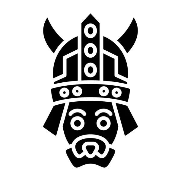 Vikingo Caza Perro Icono Vector Ilustración — Vector de stock