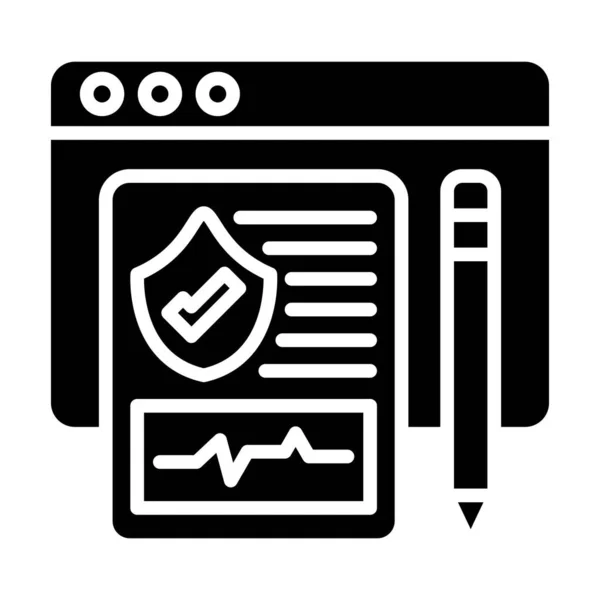 Online Insurance Icon Vector Illustration Simple Design — Stock Vector