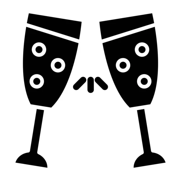 Verres Champagne Illustration Simple — Image vectorielle