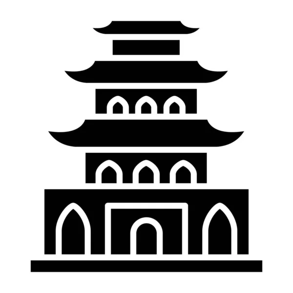Vector Illustration Chinese Temple Icon — Stock Vector