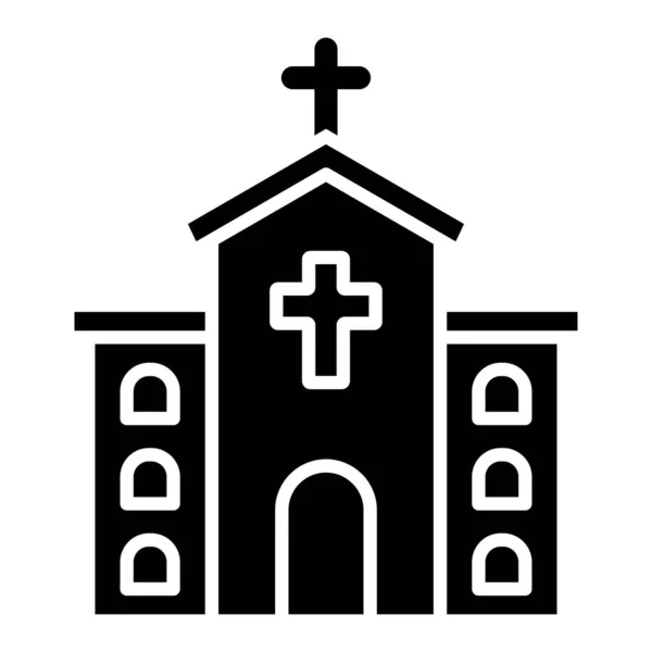 Beyaz Arka Planda Izole Edilmiş Ana Hatlı Bir Kilise Ikonu — Stok Vektör