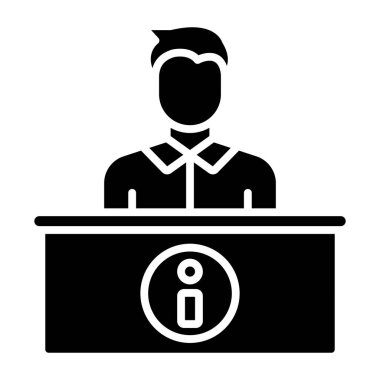  Bilgi Masası simgesi, vektör illüstrasyonu