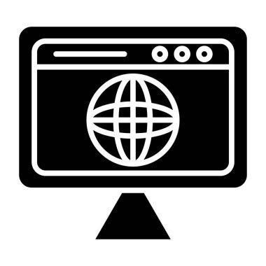 Tarayıcı. Web simgesi basit illüstrasyon