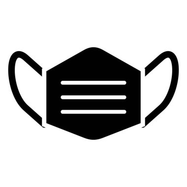 tıbbi maske simgesi, vektör çizimi