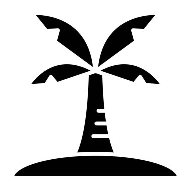 Palmiye ağacı ikonu vektörü. Plaj tabelası. izole edilmiş sınır sembolü çizimi