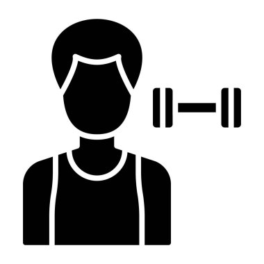 Fitness Eğitmeni ikon vektör çizimi