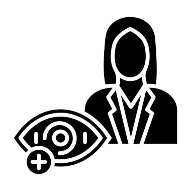 Optometrist simgesi, vektör illüstrasyonu