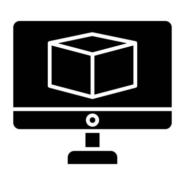 3 Boyutlu Modelleme Web simgesi Basit illüstrasyon