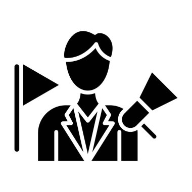 Tur Kılavuzu simgesi, vektör illüstrasyonu