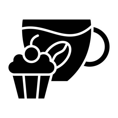 Kahve fincanı ikonu. Web için çay fincanı vektör simgelerinin özet çizimi