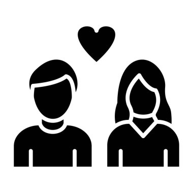 Mutlu çift. Web simgesi basit illüstrasyon