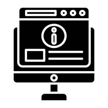 Dijital Bilgi. Web simgesi basit illüstrasyon