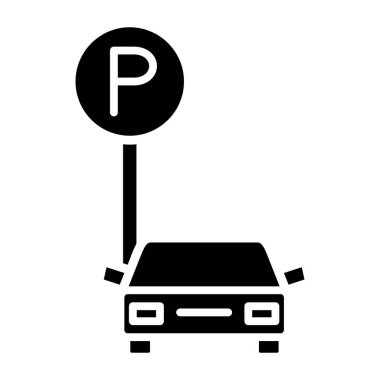 Park ediyor. Web simgesi basit tasarım