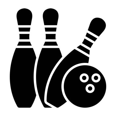 Bowling ikonu vektör illüstrasyonu