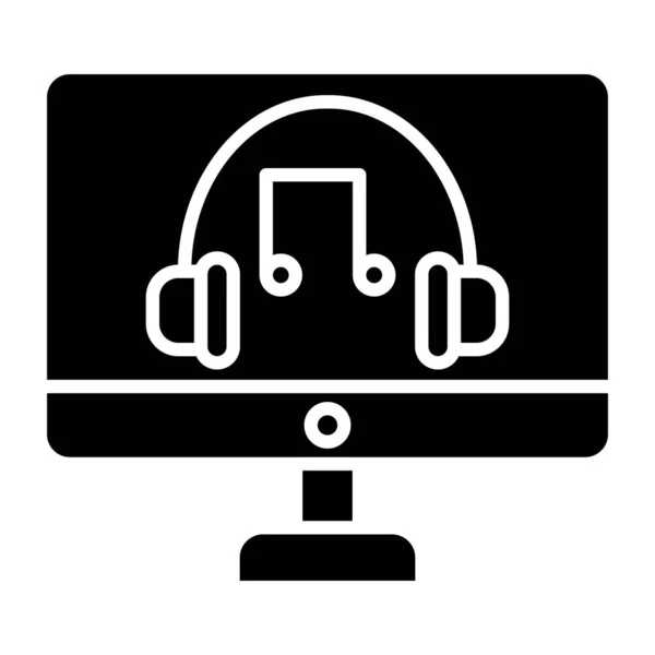 Audio Streaming Icono Web Ilustración Simple — Archivo Imágenes Vectoriales
