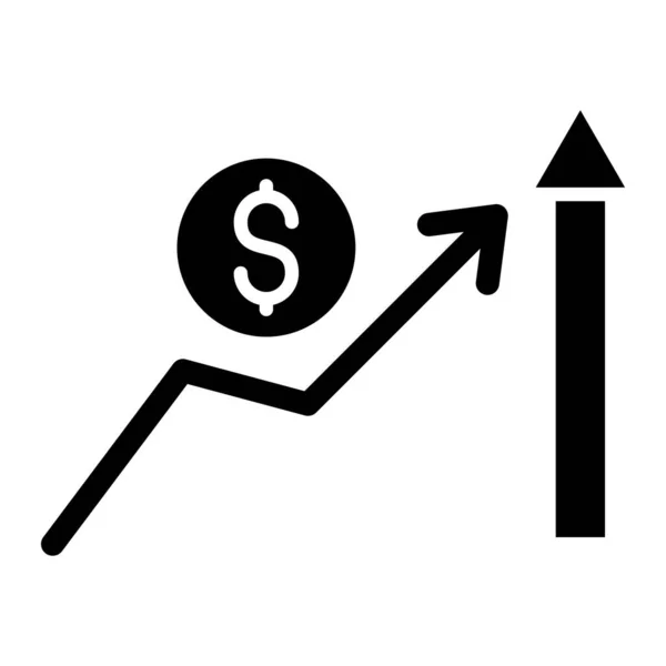 具有美元符号的财务增长图图标矢量图解设计 — 图库矢量图片