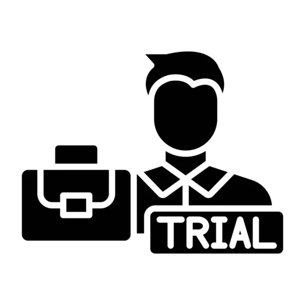 Значок Job Trial Простая Иллюстрация — стоковый вектор