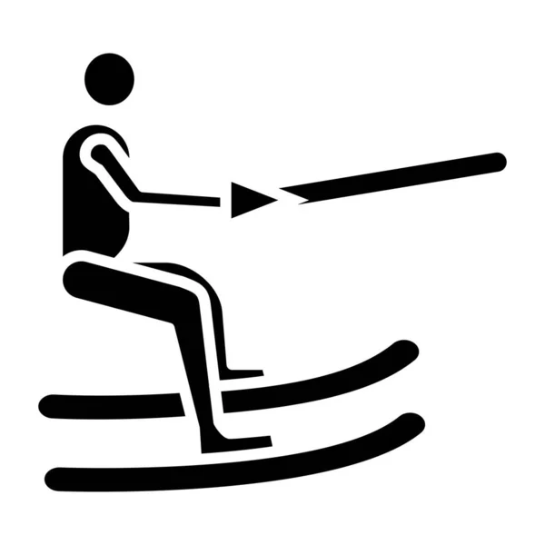 Barfuß Skifahren Web Ikone Einfache Illustration — Stockvektor