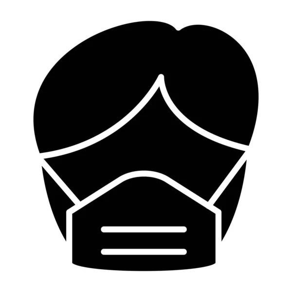 Ícone Máscara Facial Delinear Ilustração Ícones Vetor Cabeça Proteção Para — Vetor de Stock