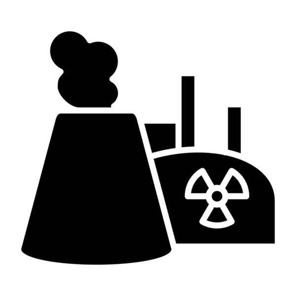 Atomerőmű Egyszerű Ikon Vektor Illusztráció — Stock Vector