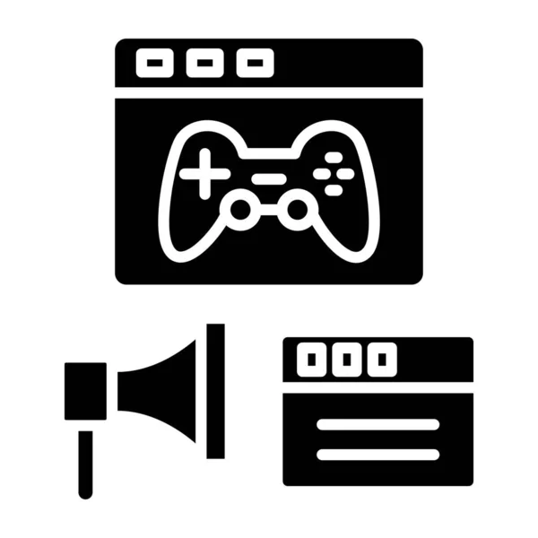 ゲームプロモーションキャンペーン Webアイコンシンプルなイラスト — ストックベクタ