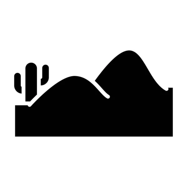 Desierto Icono Web Ilustración Simple — Vector de stock