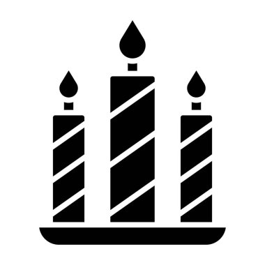 Web için mum vektör simgelerinin basit illüstrasyonu