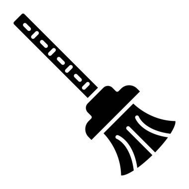 Basit süpürge simgesi, vektör illüstrasyonu