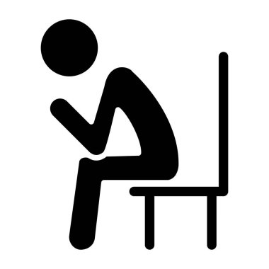 Yalnızlık basit simge, vektör illüstrasyonu