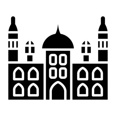 Taj Mahal binası. Web simgesi vektör illüstrasyonu