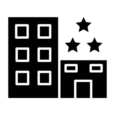 Otelde. Web simgesi basit illüstrasyon