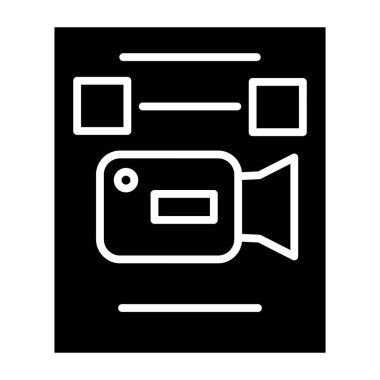 video kamera simgesi, vektör illüstrasyonu