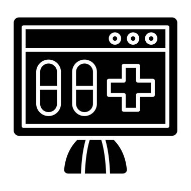 Dijital Tıp basit simgesi, vektör illüstrasyonu