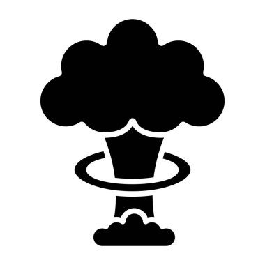 Nükleer Patlama basit simgesi, vektör illüstrasyonu