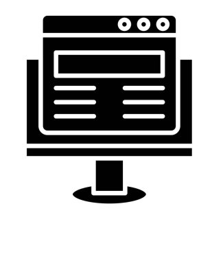 Bilgisayar web sitesi düzeni basit simge, vektör illüstrasyonu