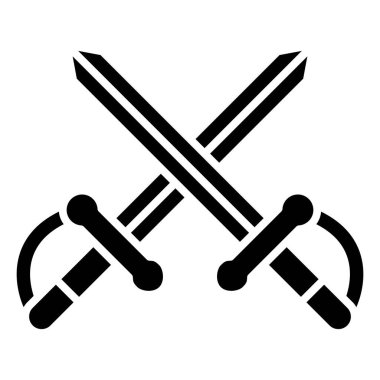 İki Kılıç basit simgesi, vektör illüstrasyonu