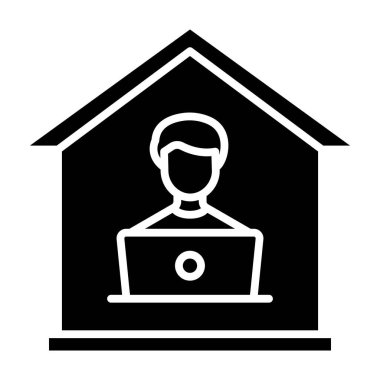 Oturan basit simge, vektör illüstrasyonu