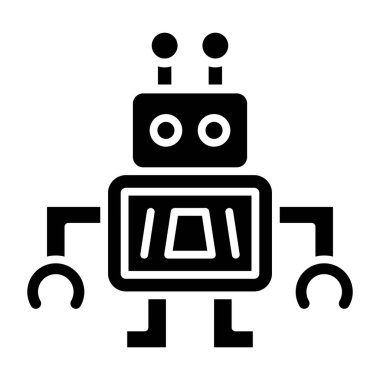 nano robot. Web simgesi basit illüstrasyon