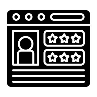 Müşteri İncelemesi basit simge, vektör illüstrasyonu