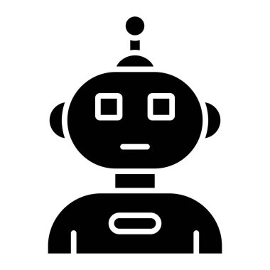 İnsansı Robot simgesi, vektör illüstrasyonu 